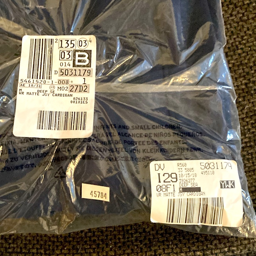 Lands’ End “Deep Sea” Matte Jersey cardigan. - Picture 8 of 8